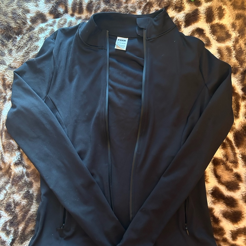 PINK Victoria's Secret Black Zip-Up Jacket
